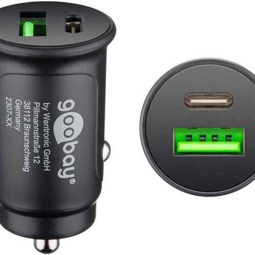 Goobay Dual-USB Auto Schnellladegerät USB-A und USB-C Power Delivery - Batterie-Ladegeräte