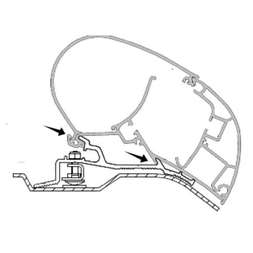 Dometic PR-Adapt Adapter für Dachmarkisen PR 2000 und PR 2500 3,25m - Markisenadapter
