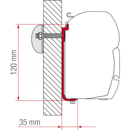 Fiamma Adapter AS 450 F45 - Markisenadapter