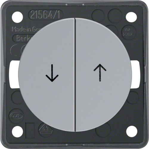 Berker Integro Jalousie-Serientaster mit Aufdruck Symbol Pfeile grau glänzend - Schalter, Taster & Rahmen