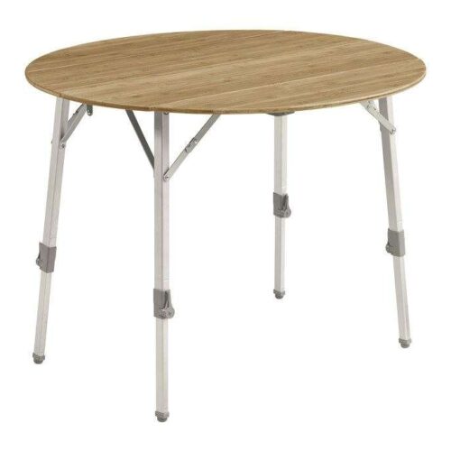 Outwell Custer Round Falttisch mit Bambustischplatte Rund 90 cm - Klapptische