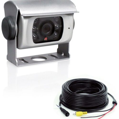 Caratec Safety CS100LA Kamera mit IR-Beamer 20 m Anschlussleitung silber  - Rückfahrkameras & Rückfahrsysteme