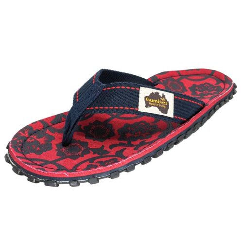 Gumbies Red & Blue Rose Herren Zehentrenner  rot 42 - Herrenschuhe