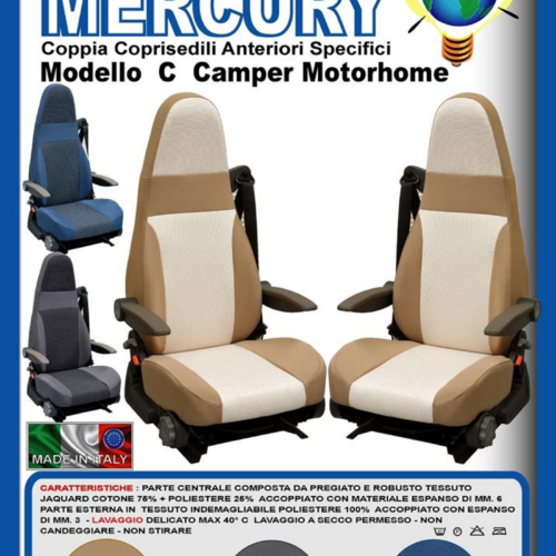Ideatermica Mercury C Sitzbezug mit integrierter Kopfstütze und Gurten 2 Stück beige - Sitzbezüge