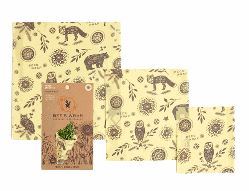 Bees Wrap Bienenwachstuch 3er-Pack gemischt Into the Woods - Lebensmittelbehälter / Vorratsdosen von BeesWrap