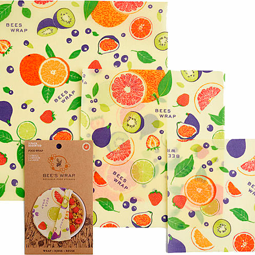 Bees Wrap Bienenwachstuch 3er-Pack gemischt Fresh Fruit - Lebensmittelbehälter / Vorratsdosen von BeesWrap