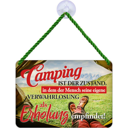 Blechschild Camping ist der Zustand - Outdoor Zubehör von Blechwaren Fabrik Braunschweig