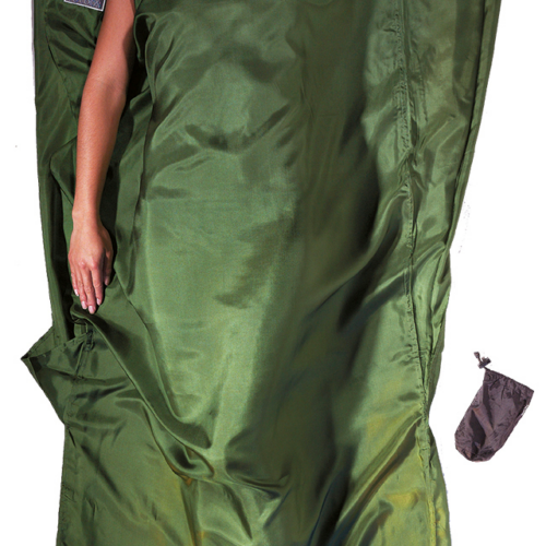 CocoonLeicht-Reiseschlafsack Rechteck Seide dark olive green - Schlafsäcke