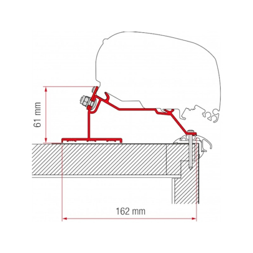 Fiamma Adapter Caravan Roof 400 CM passend für F80 F65 - Markisenadapter