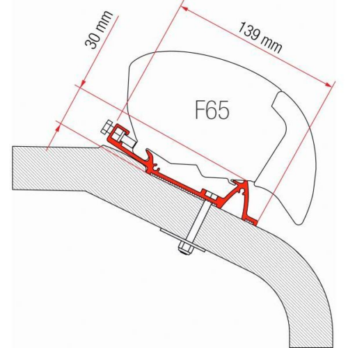 Fiamma Adapter Lmc Tec 370 cm passend für F65 und F80 Markise - Markisenadapter