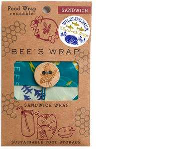 Bees Wrap Bienenwachstuch für Sandwiches 2er-Pack Wildlife Limited - Lebensmittelbehälter / Vorratsdosen von BeesWrap