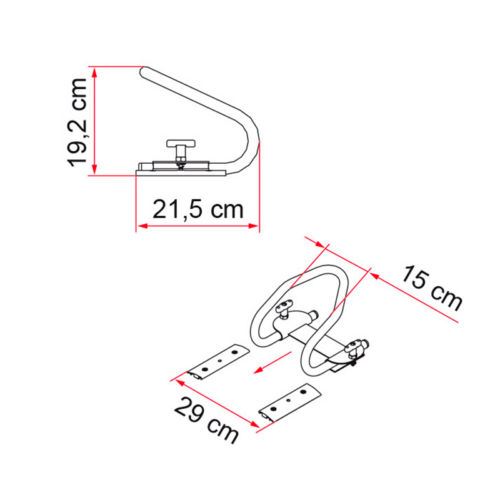 Fiamma Moto Wheel Chock Rear Reifenblockiersystem für Hinterreifen - Fahrradträger Heckgarage