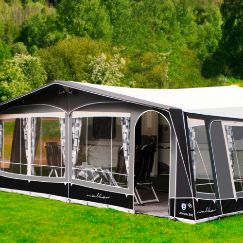 Walker Atrium-300 Vorzelt Anthrazit Glasfiber MAX 855 Umlaufmaß 840-870 cm - Wohnwagenvorzelte