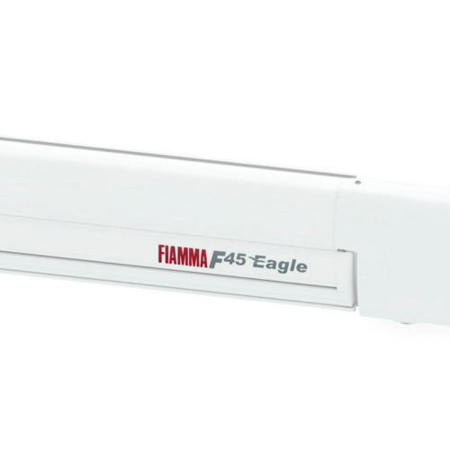 Fiamma F45eagle 400 Markise mit Motor Gehäusefarbe Polar White Tuchfarbe Royal Grey 400 cm - Kassettenmarkisen