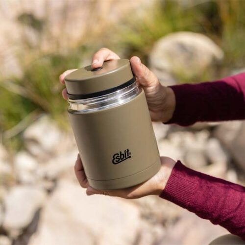 Esbit Food Thermobehälter inkl. Schüssel 18/8 Edelstahl Olivgrün 1 Liter - Isolierflaschen & Isobehälter