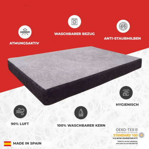 K'Foam Hundebett mit waschbarer Matratze für Haustiere (90 x 60 cm) - Hundebetten von KFoam
