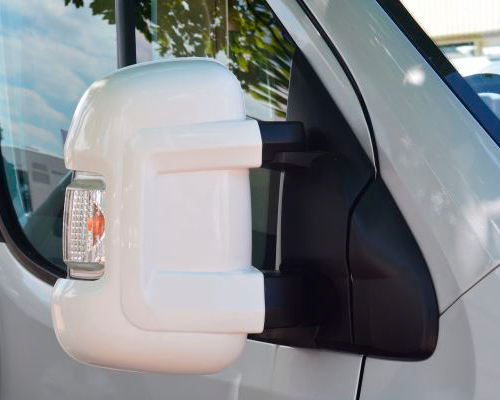 Milenco Spiegel Schutzkappe für Fiat Ducato, Peugeot Boxer und Citroen Relay 2 Stück Weiß - Zubehör Caravanspiegel