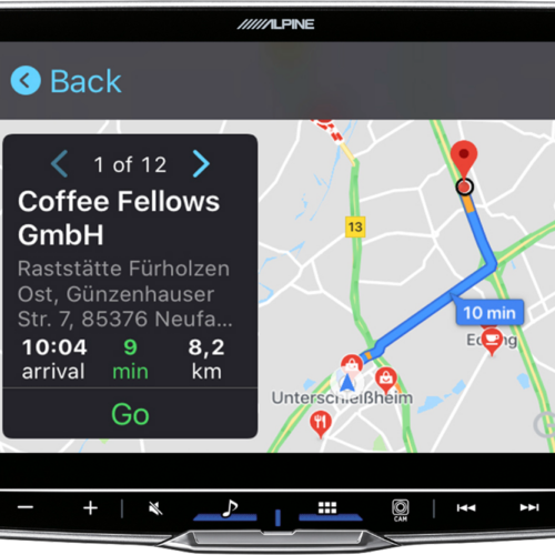 Alpine 9inch Display mit 1-DIN Body; Apple CarPlay Wireless und Android Auto - Navigationsgeräte
