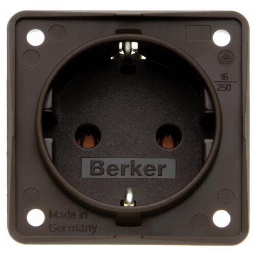 Berker Schutzkontakt-Einbausteckdose 250 V braun - Schalter, Taster & Rahmen