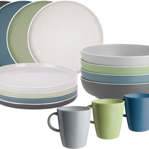 Brunner Dolomit Geschirr-Set 16-tlg. für 4 Personen - Kunststoff und Melamin Geschirr-Sets
