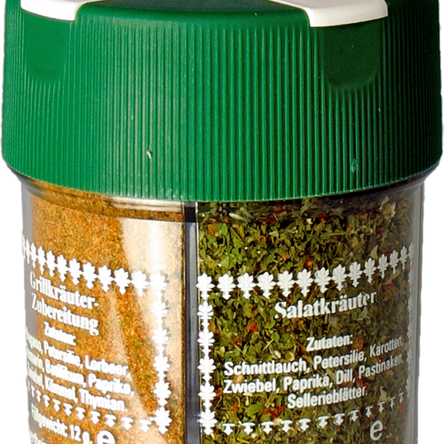 BasicNature 4in1 Grillgewürzstreuer mit Kräuter Provence, Grillkräuter, Salatgewürz & Virginia Mischung - Gewürzstreuer & Flüssigkeitsspender von Basic Nature
