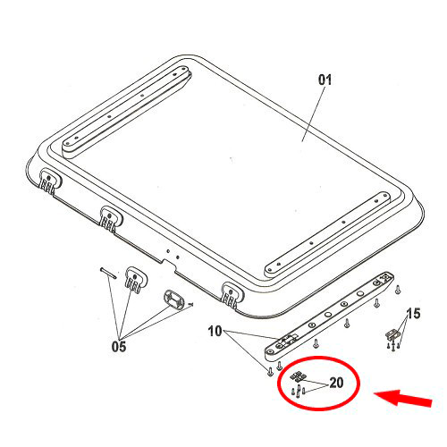 Dometic Halteprofil mit Montageteile - Ersatzteile Dometic Dachhauben