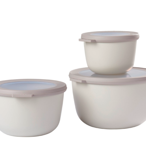 Mepal Cirqula Multischüsselset rund 3 teilig 500 / 1000 / 2000 ml nordic white - Lebensmittelbehälter / Vorratsdosen