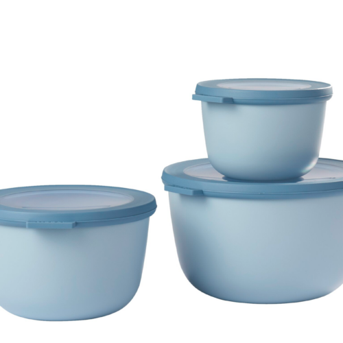Mepal Cirqula Multischüsselset rund 3 teilig 500 / 1000 / 2000 ml nordic blue - Lebensmittelbehälter / Vorratsdosen