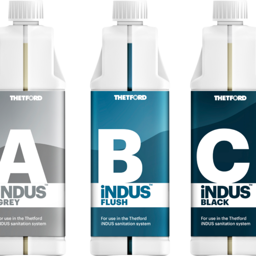 Thetford Sanitärzusatz Set 3teilig mit Indus Grey / Flush/ Black vollautomatisches Dosiermodul  3 x 1 Liter - Sanitärzusätze & -flüssigkeiten