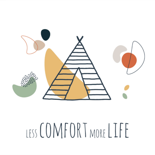 Advanture Shop Postkarte Less Comfort more life 14,8 x 10,5 cm - Outdoor Zubehör