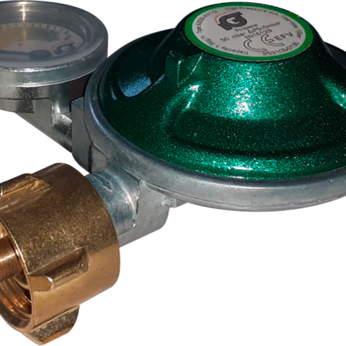 Enders Gasdruckregler mit Manometer und SBS 1,5 kg/h, 50 mbar - Camping-Gasdruckregler