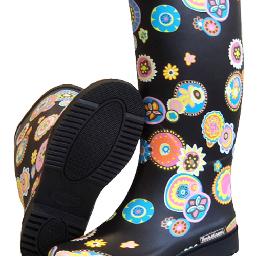 Bockstiegel Marina Damen Gummistiefel schwarz multi 42 - Damenschuhe