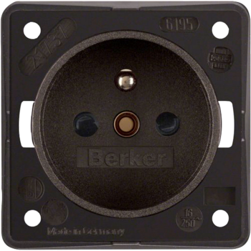 Berker Steckdose Frankreich - braun matt - Schalter, Taster & Rahmen