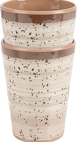 Bo-Camp Melamin Becher Set 4 teilig 400 ml beige/braun - Becher & Tassen