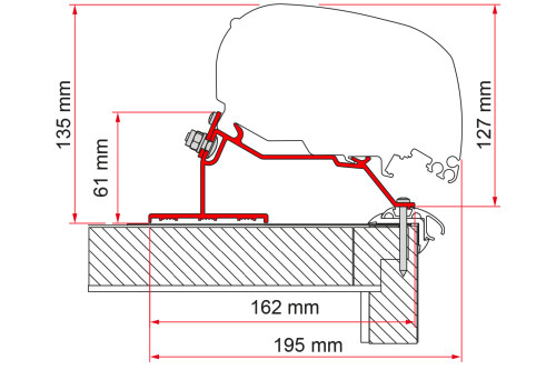 Fiamma Caravan Roof Markisenadapter für Fiamma F80/F65 550 cm - Markisenadapter
