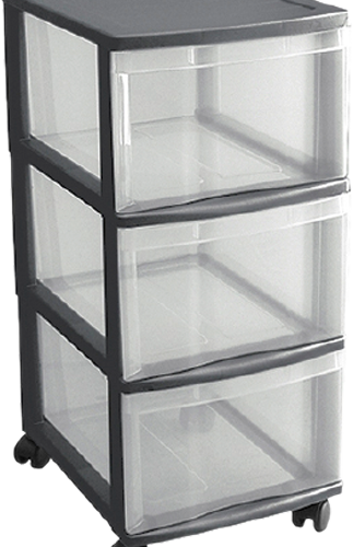 Rotho Rollcontainer / Schubladensystem Optimo 3 mit drei Schubladen - Faltschränke
