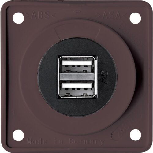 Berker Integro Flow und Pure Doppel USB Steckdose 12 V braun - 12 / 24 V Einbausteckdosen