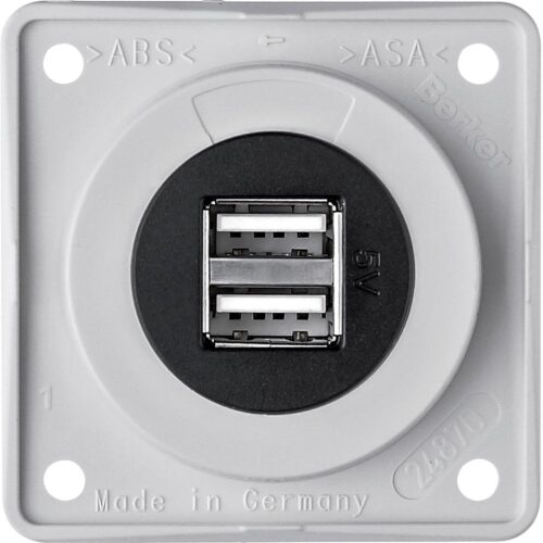 Berker Integro Flow und Pure Doppel USB Steckdose 12 V weiß - 12 / 24 V Einbausteckdosen