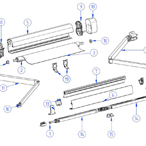 Thule Arretierung Stützfuß 2 Stück für Markise Omnistor 5102 / VW 2,6 Meter - Thule Ersatzteilnummer 1500603403 - Weiteres Markisenzubehör