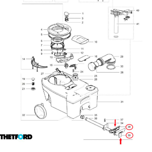 Thetford Griff Abdeckung passend zu Abwassertank C250 - C260 - Ersatzteile Thetford Toiletten