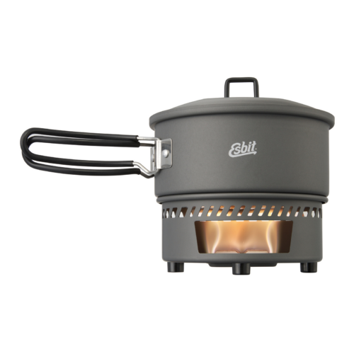 Esbit Camping Kochset für Trockenbrennstoff Hartanodisiertes Aluminium 1000 ml - Taschenkocher