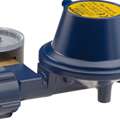 GOK Gasregler EN61-DS 1,5kg/h 30mbar KLF x G1/4LH-KN-90G UEDS MAN MAR SV - Camping-Gasdruckregler