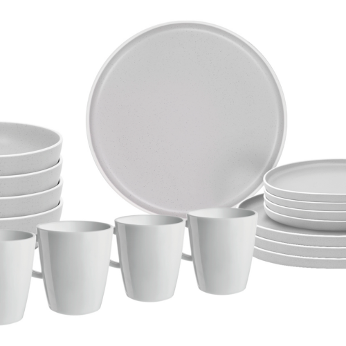 Brunner Lunch Box Dolomit 16 teilig Weiß - Kunststoff und Melamin Geschirr-Sets