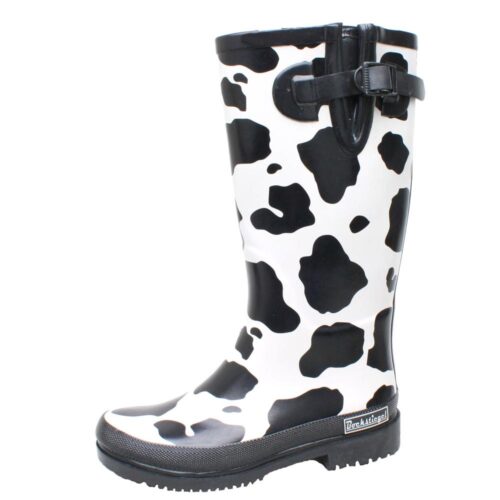 Bockstiegel Kuh Damen Gummistiefel schwarz/weiß 36 - Damenschuhe