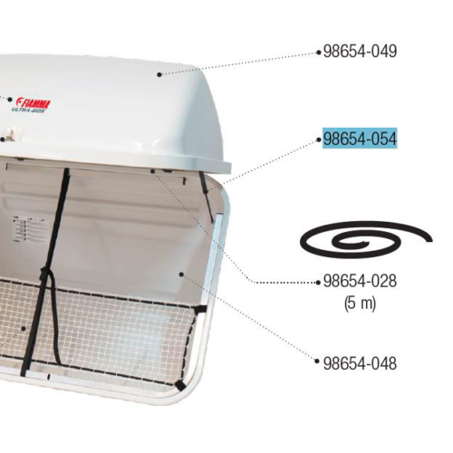 Fiamma Gasfeder passend für Ultra Box 320 / 360 - Fiamma Ersatzteilnummer 98654-054 - Ersatzteile Fiamma Markisen