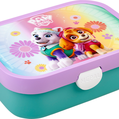 Mepal Campus Brotdose mit Bento-Einsatz aus Polypropyle mit herausnehmbarem Bento-Fach und Gabel 750 ml Paw Patrol Girls - Lebensmittelbehälter / Vorratsdosen