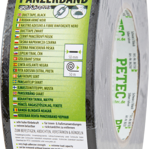 Petec Power Tape Panzerklebeband 50 m x 50 mm schwarz - Klebstoffe & Dichtmittel