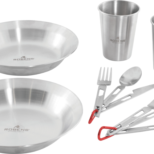 Robens Sierra Steel Meal Geschirr-Set 10-tlg. für 2 Personen - Trekkinggeschirr