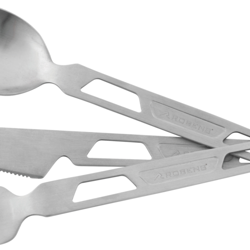 Robens Sierra Steel Cutlery Set Besteck-Set mit Karabiner 4-tlg. - Trekkinggeschirr