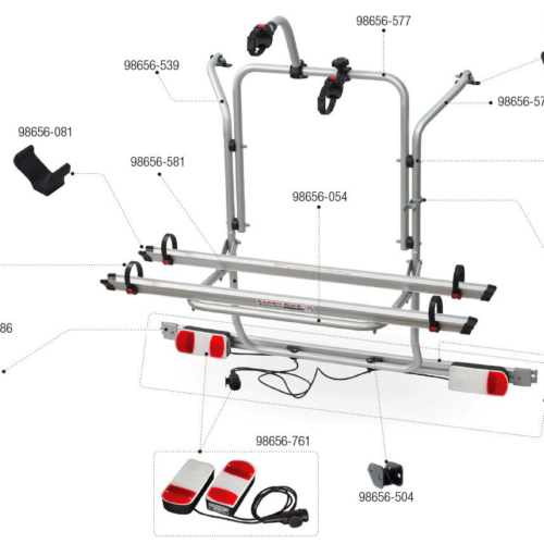 Fiamma Dichtungsgummi passend für Carry Bike V Class Premium /  Lift E-Bike /  Viano / Custom /  Nugget / DJ / 200 DJ - Fiamma Ersatzteilnummer 98656-789 - Ersatzteile Fiamma Fahrradträger